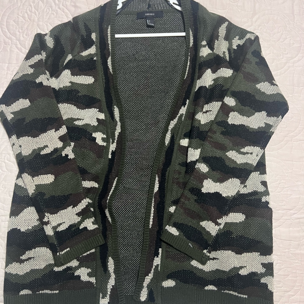 Forever 21 Green and Black Cardigan Sweater